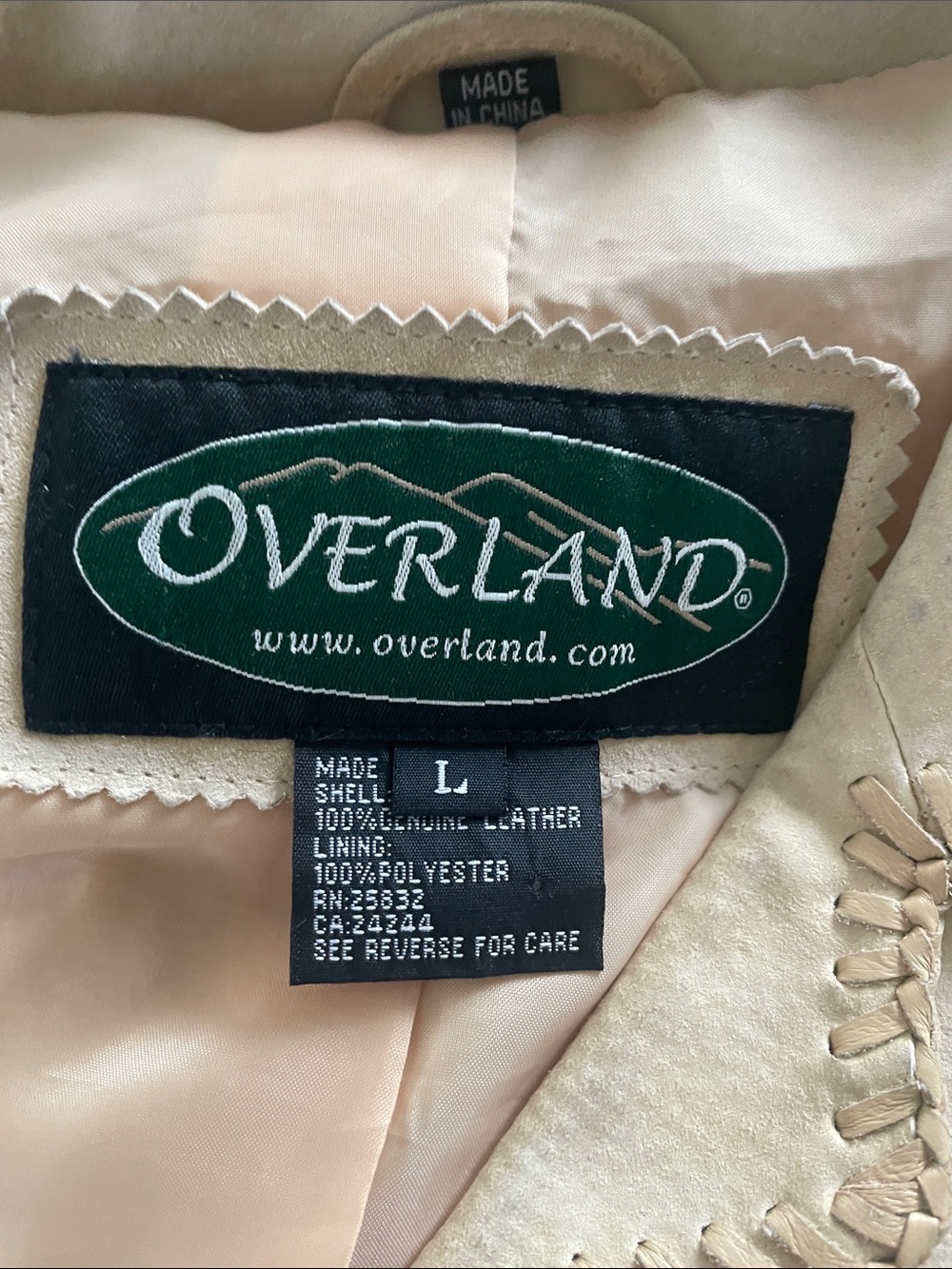 Overland Cream Leather Fringe Jacket with Beaded Accents - Picture 3 of 3